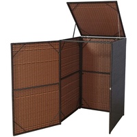 MCW Mülltonnenverkleidung MCW-E25, Mülltonnenbox Mülltonnenabdeckung, Poly-Rattan 120l ~ braun