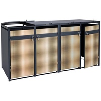 MCW 4er Mülltonnenverkleidung MCW-J82, Mülltonnenbox, erweiterbar, Metall 100kg, anthrazit