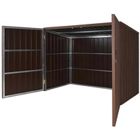 MCW Mülltonnenverkleidung MCW-J29, Mülltonnenbox für Müllcontainer 660-770L, WPC Metall