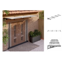 VidaXL Türvordach Schwarz und Transparent 297,5x90 cm Polycarbonat