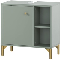 Schildmeyer Waschbeckenunterschrank Ando 154240, Pistazie/Gold, 60,2 x 33 x