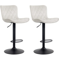 CLP 2er Set Barhocker Emma creme Samt