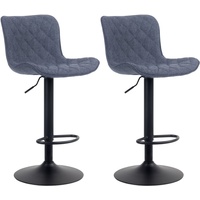 CLP 2er Set Barhocker Emma blau Stoff