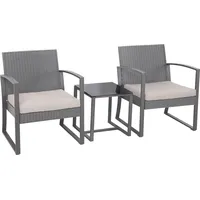 Svita Lois Poly Rattan Sitzgruppe Gartenmöbel Garnitur Tisch Sessel