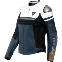 Dainese Rapida Lederjacke Damen - Dunkelblau/Weiß/Gold - 44