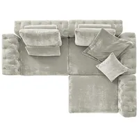 KAWOLA Sofa SEPHI Modulsofa 2 Cord Vintage silber