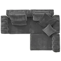 KAWOLA Sofa SEPHI Modulsofa 2 Cord Vintage anthrazit