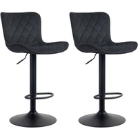 CLP 2er Set Barhocker Emma schwarz/Samt
