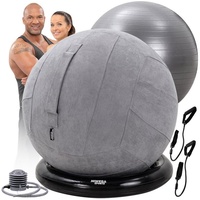 MIWEBA Sports 4in1-Gymnastikball-Set, Sitzball, 65 cm, Ballschale, Pumpe, Bezug,