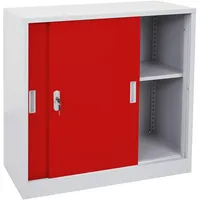 Mendler Aktenschrank Boston HWC-F41, Stahlschrank, mit Schiebetüren 90x90x45cm ~