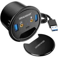 GRAUGEAR G-THUB-AU-60 2 Port USB 3.0 HUB mit Audioanschlüssen