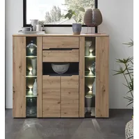 Innostyle Stauraumschrank, Bicolour Eiche Artisan Absetzung graphit braun