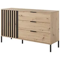 Feldmann-Wohnen Kommode, Braun, Holz, 3 Schubladen, Rechteckig, 137x81x39.5 cm,