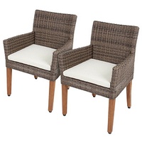 Garden Pleasure Gartenstühle mit Armlehnen PALA braun, Holz, 2
