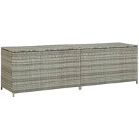 Furnicato Gartenbox Poly Rattan 200x50x60 cm Grau