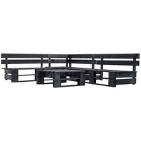VidaXL 4-tlg. Garten-Lounge-Set aus Paletten Schwarz Holz - Schwarz