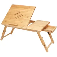 CASARIA CASARIA® Laptoptisch Betttisch Bambus Höhenverstellbar