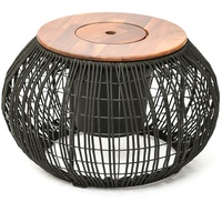 MARELIDA Beistelltisch Gartentisch mit Deckel und Behälter Gartenmöbel H:
