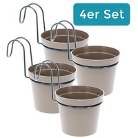 GarPet 4 x Hängetopf Blumentopf Pflanztopf Set mit Halterung