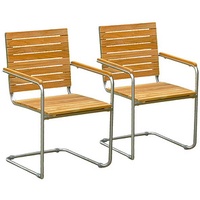 Garden Pleasure Gartenstühle mit Armlehnen DENVER braun, Metall, 2
