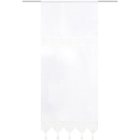 HOME WOHNIDEEN 54202 Fensterbehang/Türbehang Toni, Siebleinen mit Häkeleinsatz und