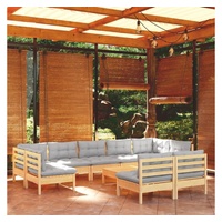 VidaXL Garten-Lounge-Set 10-tlg. grau Kiefer