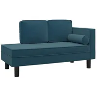 VidaXL Chaiselongue mit Kissen und Nackenrolle Blau Samt