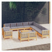 VidaXL Garten-Lounge-Set 14-tlg. grau Kiefer