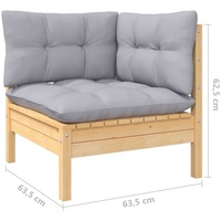 VidaXL Garten-Lounge-Set 14-tlg. grau Kiefer