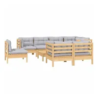 VidaXL Garten-Lounge-Set 9-tlg. grau Kiefer