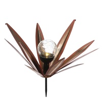 MARELIDA LED Solar Gartenstecker Blume Seerose mit Metallblättern Solarleuchte