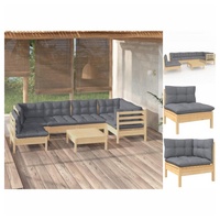 VidaXL Garten-Lounge-Set 7-tlg. grau Kiefernholz