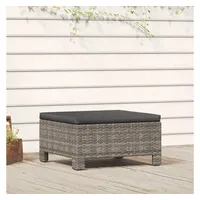 VidaXL Gartenhocker mit Kissen Grau Poly Rattan