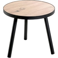 Haku-Möbel HAKU Möbel Beistelltisch MDF, schwarz-eiche, Ø 40 x