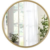 Woltu Spiegel rund mit Goldrahmen, runder Wandspiegel 60 cm,