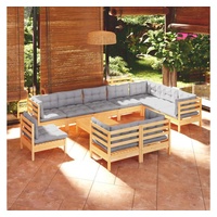 VidaXL Garten-Lounge-Set 11-tlg. grau