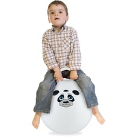 Relaxdays Hüpfball für Kinder, Panda-Motiv, Hopseball mit Griff, Ø
