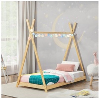 [en.casa] Kinderbett Vimpeli 70 x 140 cm Bambus
