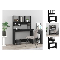 VidaXL Schreibtisch mit Regal Schwarz