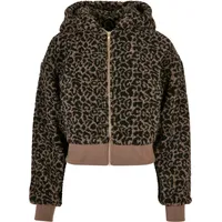 URBAN CLASSICS Short Oversized Aop Sherpa Jacke Dark Taupe