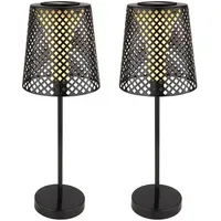 GLOBO Solarleuchte Metall 18x50 cm 2er Set schwarz