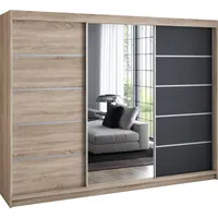 Mebloland -Titel Schwebetürenschrank, 3-türig Schrank 200 cm mit 4