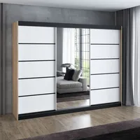 Mebloland Schwebetürenschrank, 3-türig Schrank 200 cm mit 4 Schubladen,