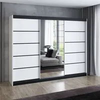 Mebloland Schwebetürenschrank, 3-türig Schrank 200 cm mit 4 Schubladen,