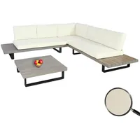 Mendler Garten-Garnitur HWC-H54, Garnitur Sitzgruppe Lounge-Set, Spun Poly Akazie