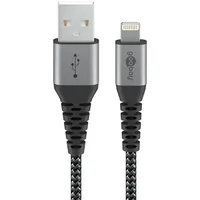 Goobay Lightning auf USB-A Textilkabel spacegrau