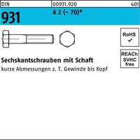 Hörger & Geßler Sechskantschraube DIN 931 Schaft M22x 130