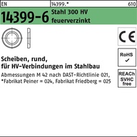 Peiner Umformtechnik Scheibe EN 14399-6 rund 36 (37x66x6) 300