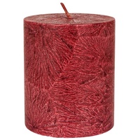 Kerzenfarm Hahn Stearin-Stumpen Kerze, dunklerot (B/H) 6,4x7,5cm
