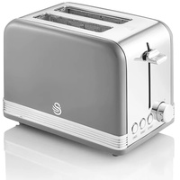 Swan Retro ST19010GRNEU 2-Scheiben-Breitschlitz-Brottoaster, Vintage Design, 3 Funktionen: 6